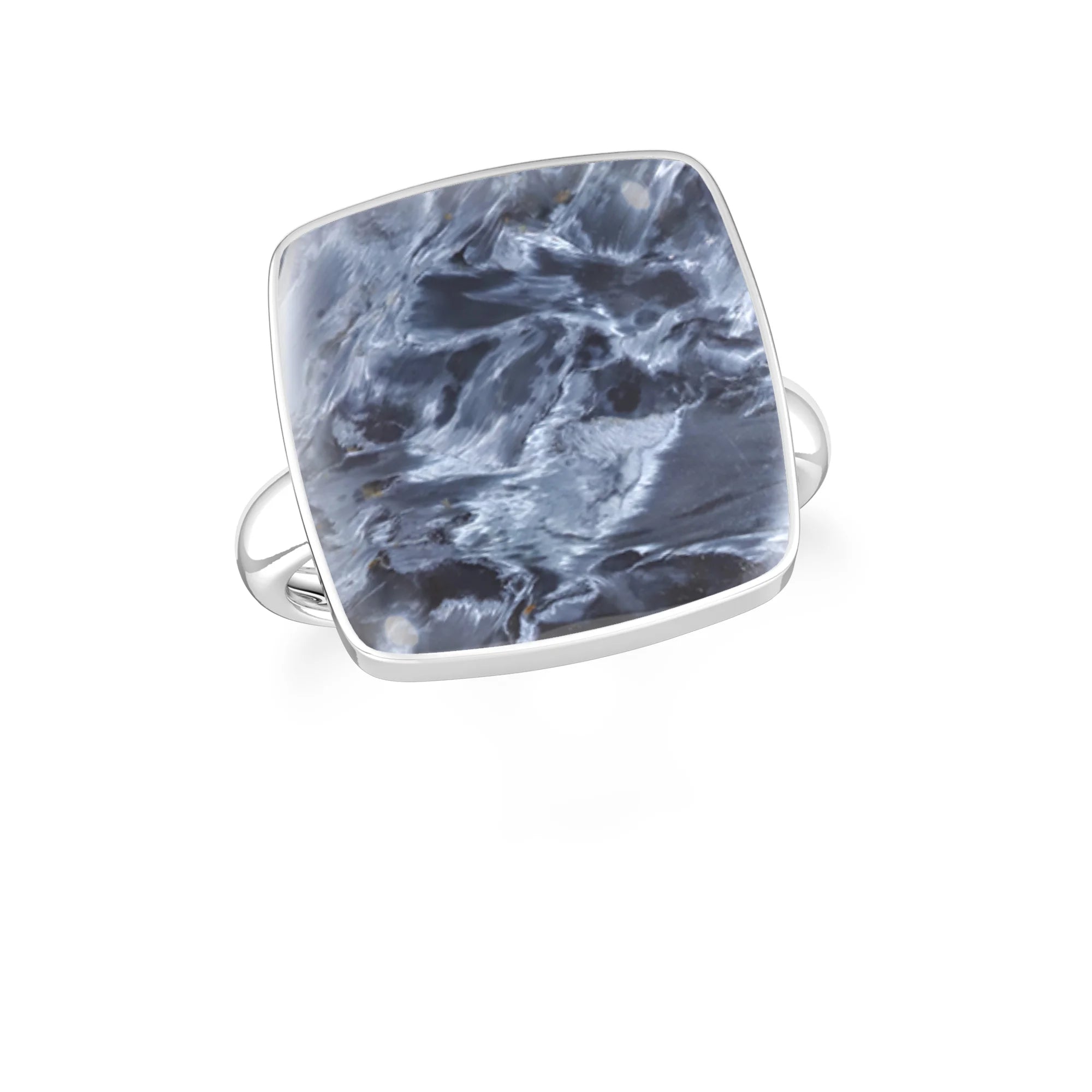 pietersite bezel-set ring