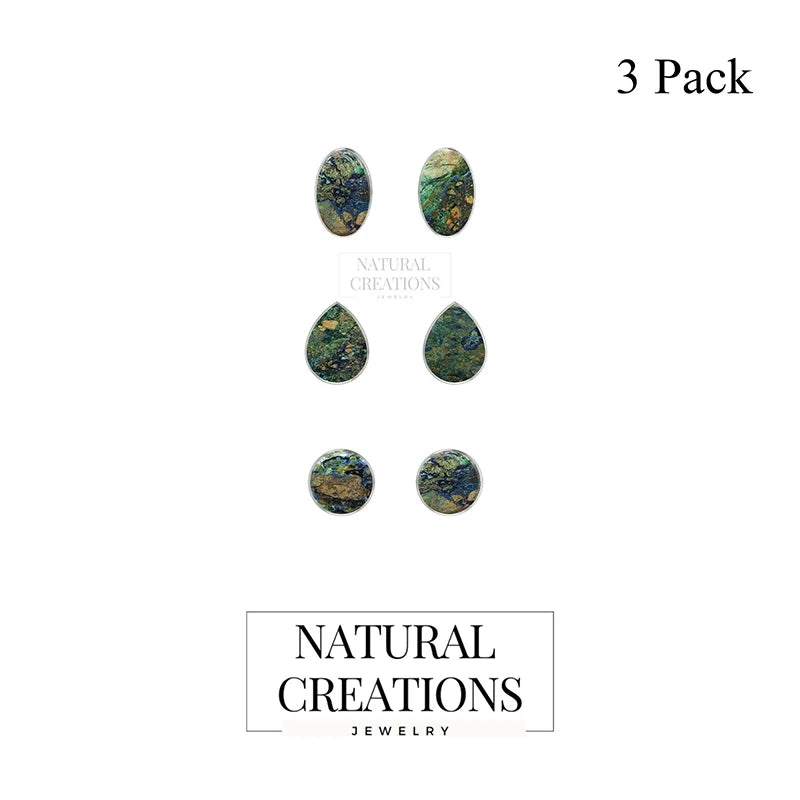 azurite malachite earrings 