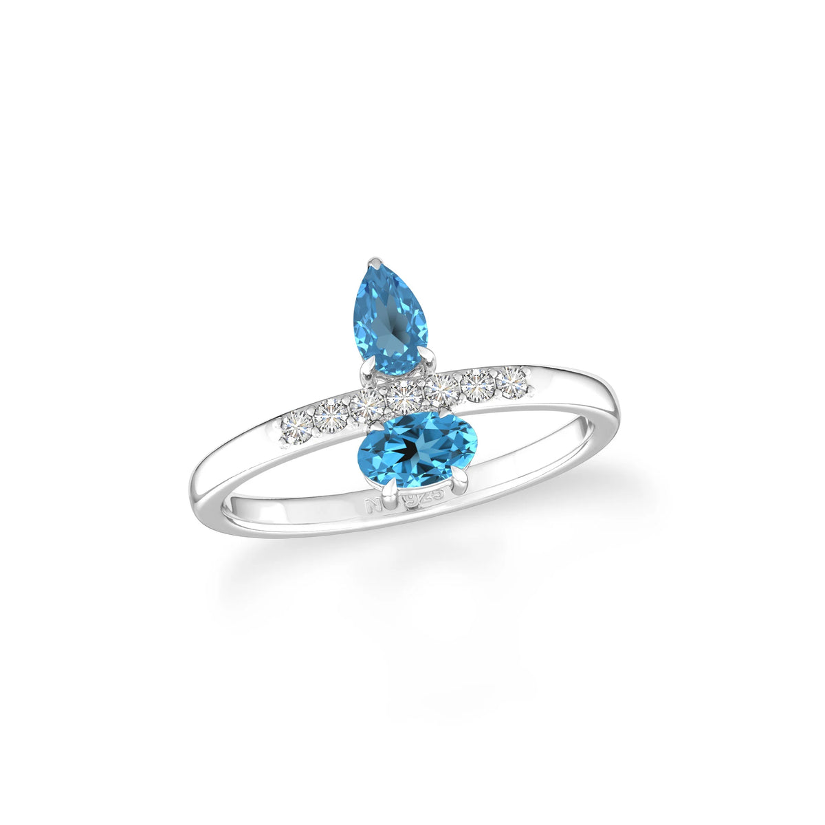 swiss blue topaz prong-set ring
