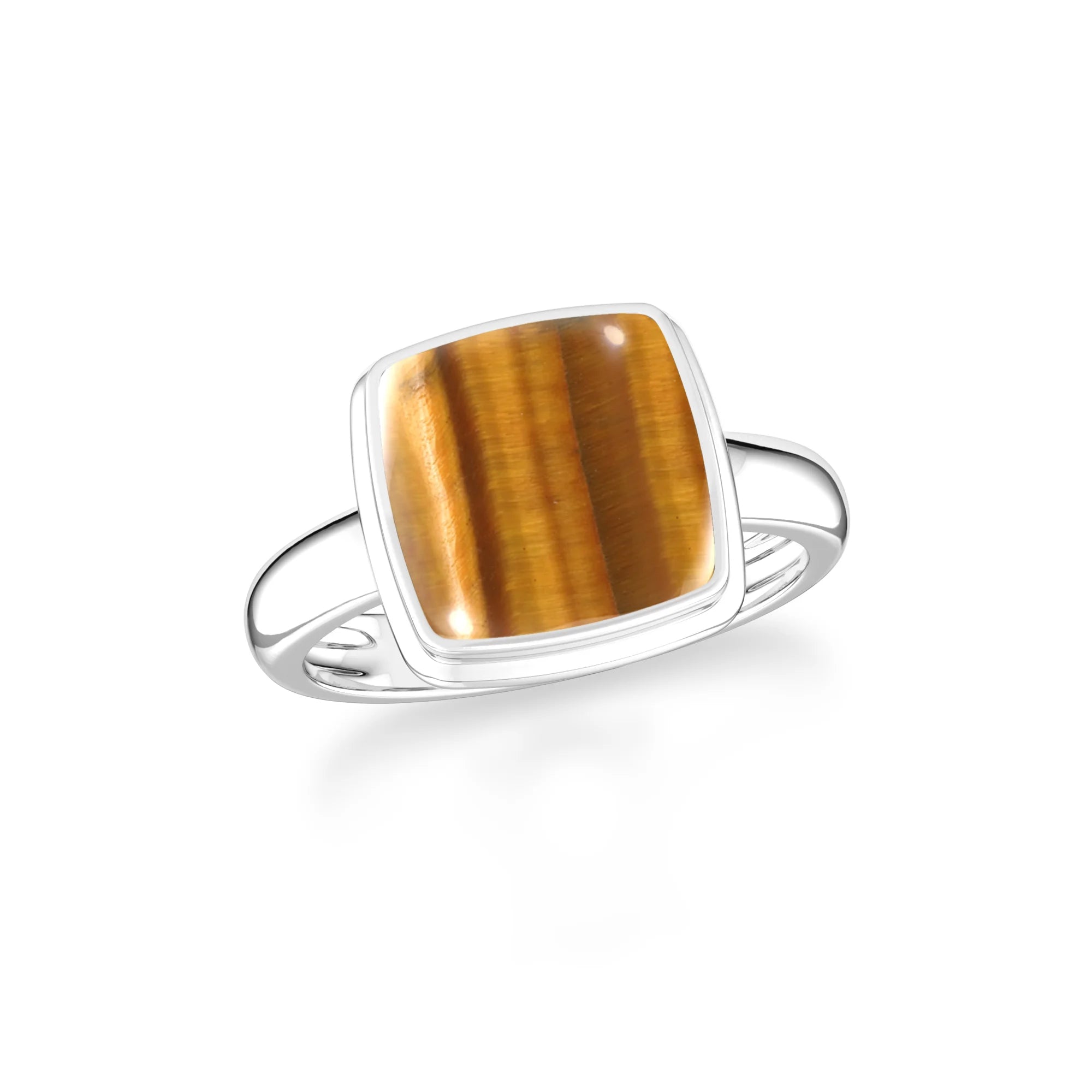tiger-eye bezel-set ring