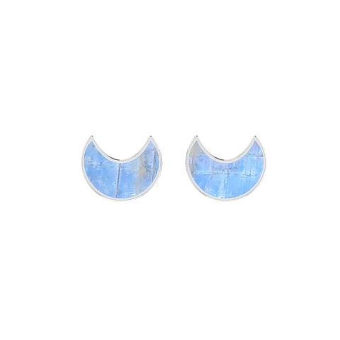 rainbow moonstone slice earrings
