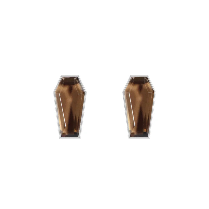 smoky quartz cut earrings