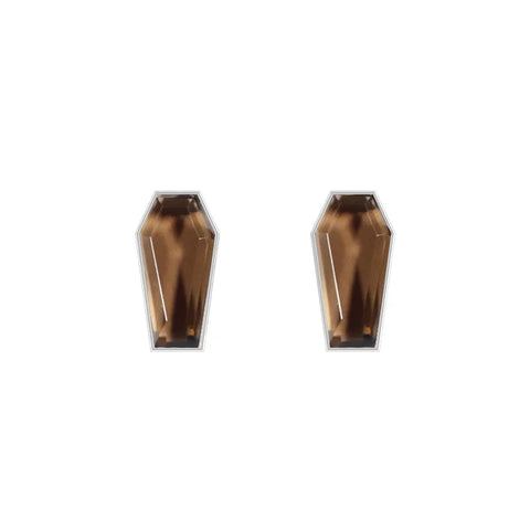 smoky quartz cut earrings