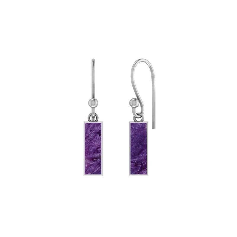 Charoite slice earrings