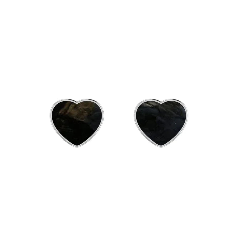 black tourmaline slice earrings