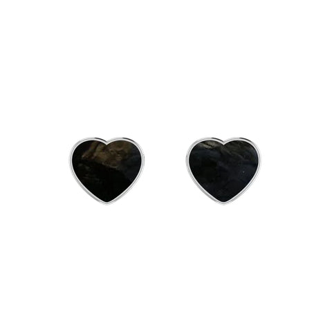 black tourmaline slice earrings