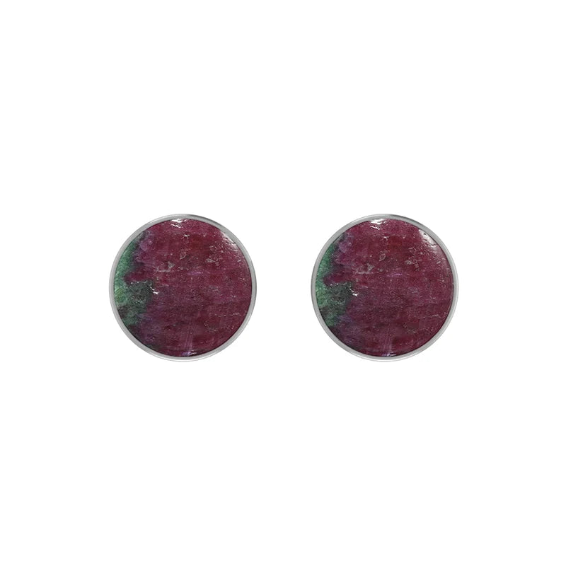 ruby zoisite cab earrings