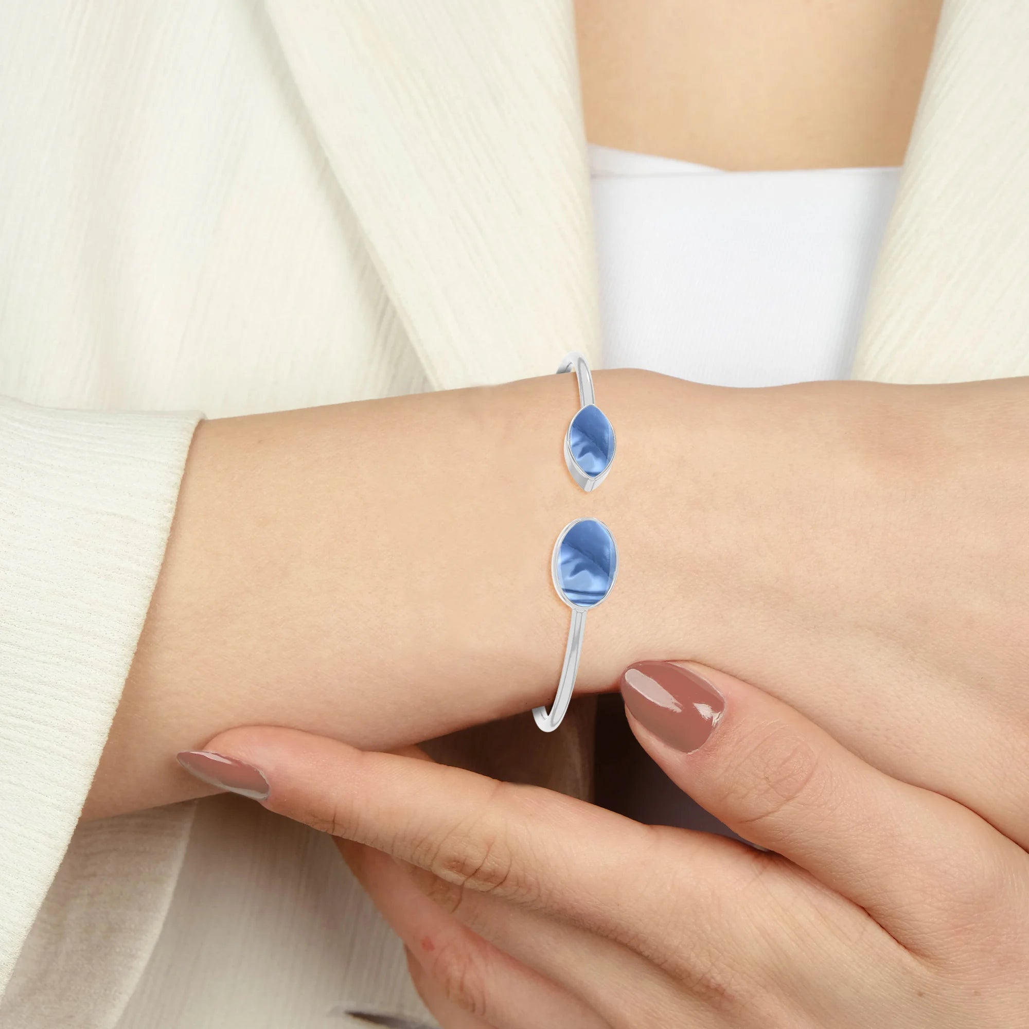 blue opal cab bracelet