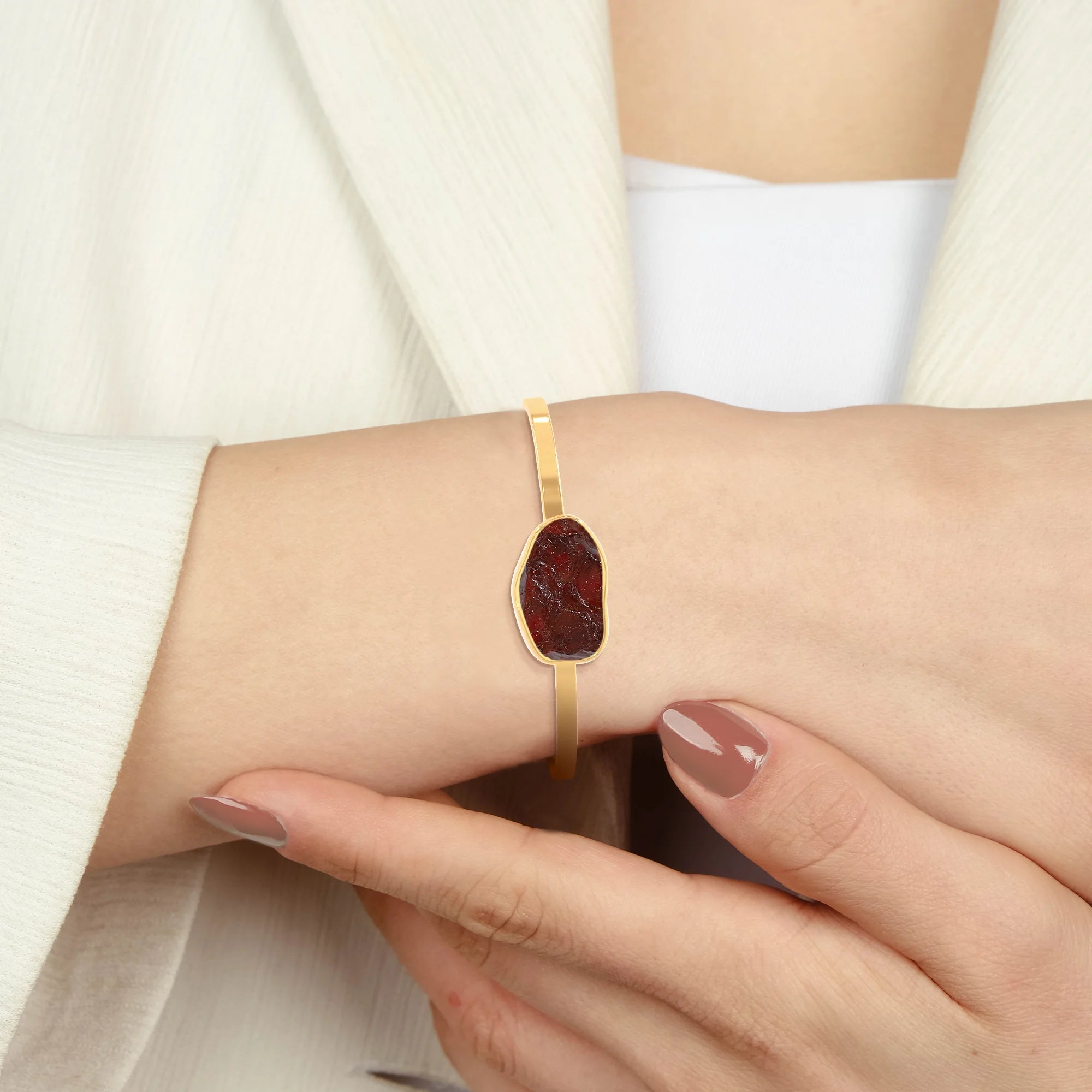 garnet rough bracelet