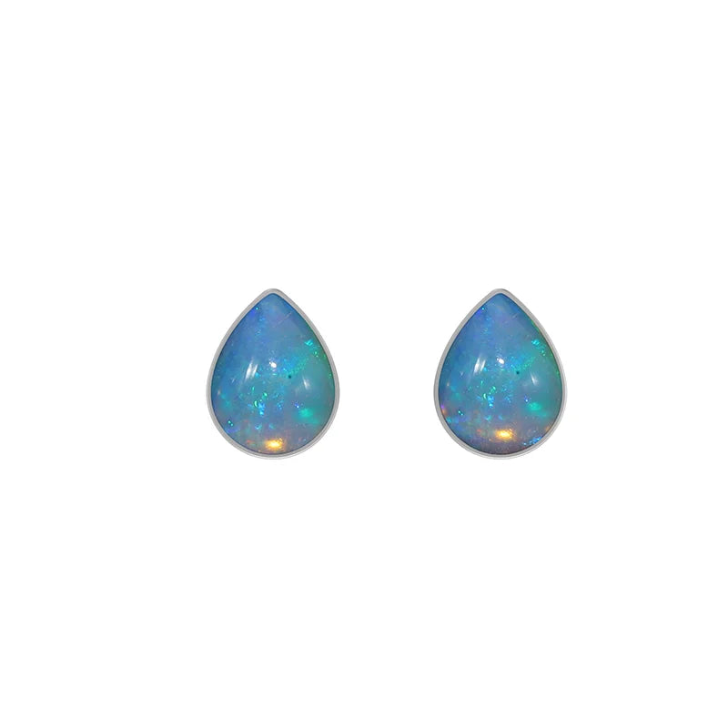 ethiopian opal cab earrings