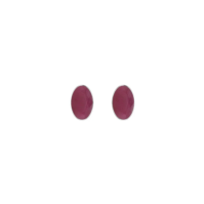 ruby cut oval earrings
