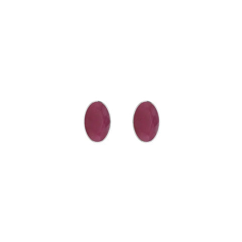 ruby cut oval earrings