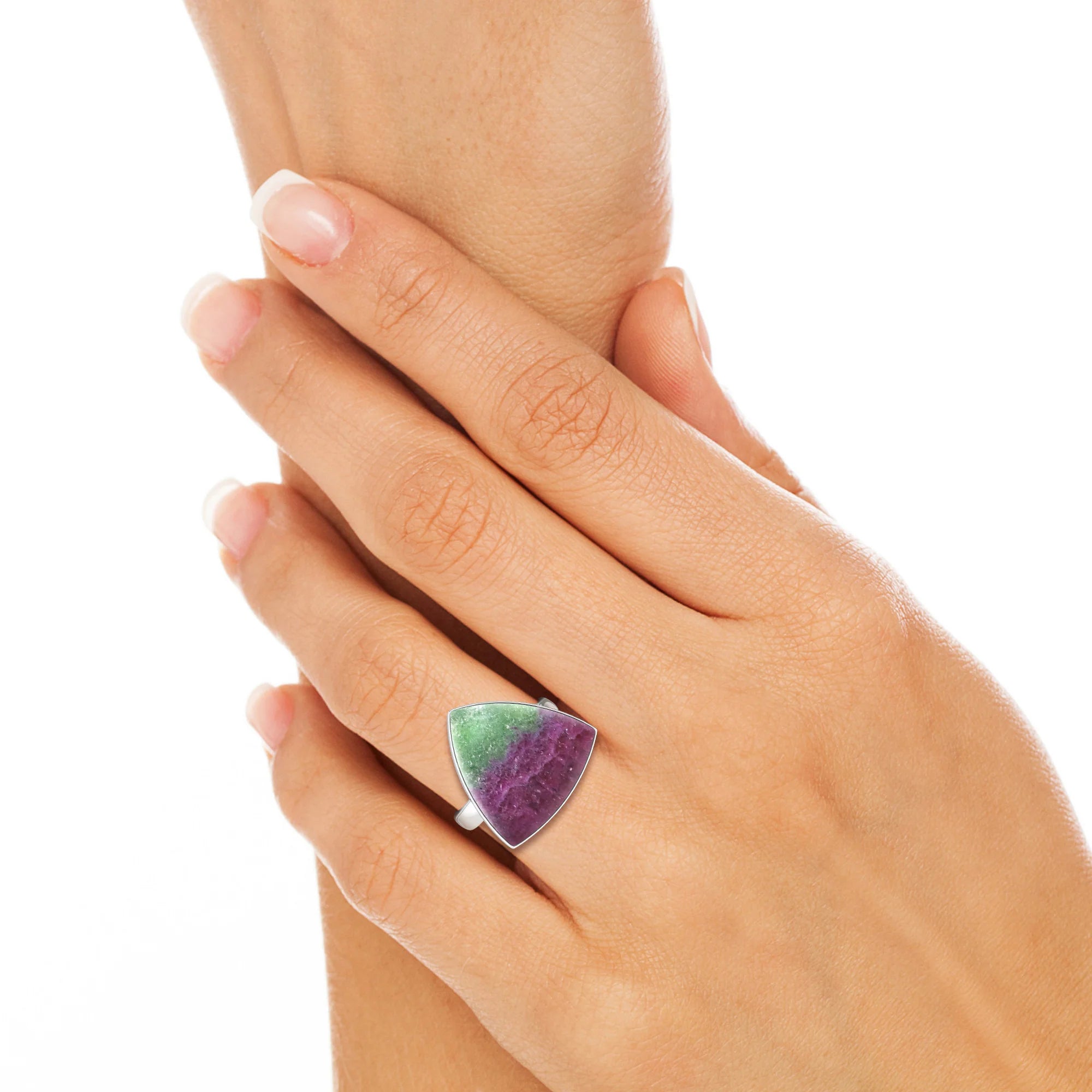 ruby-zoisite bezel-set ring