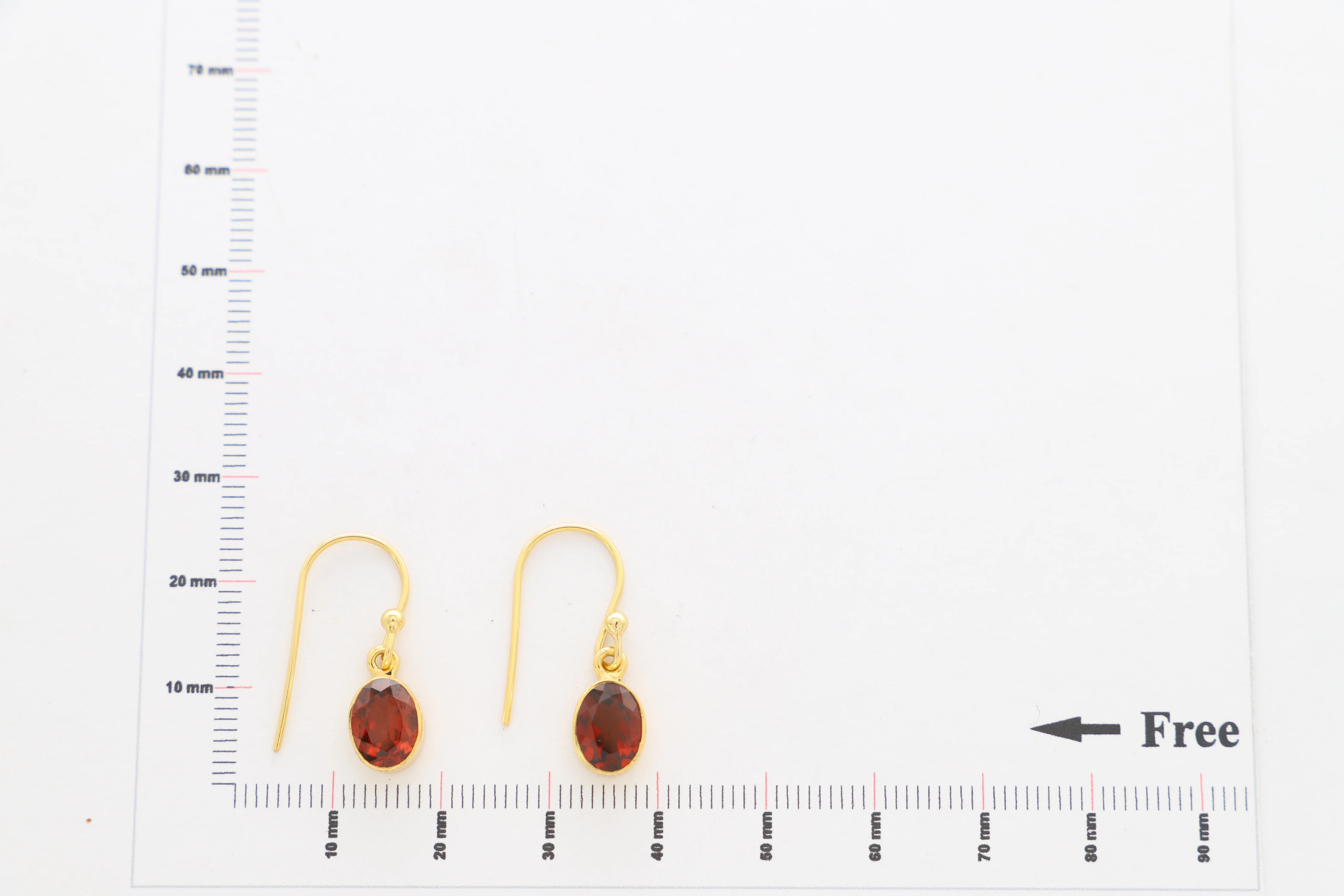 red garnet cut earrings