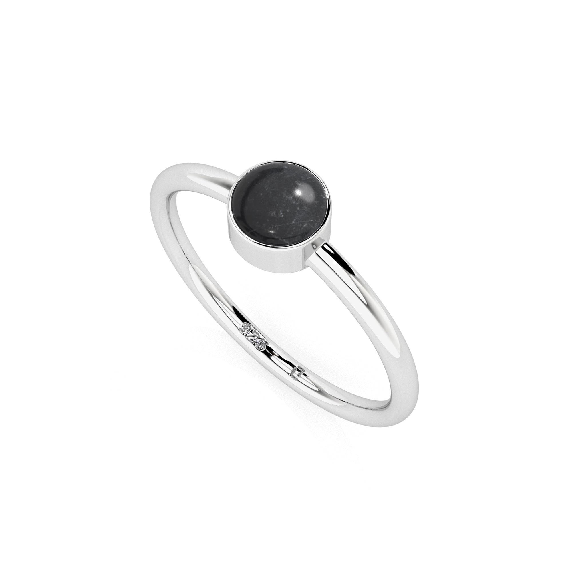 shungite stackable bezel-set ring