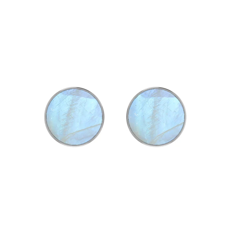 rainbow moonstone cab earrings