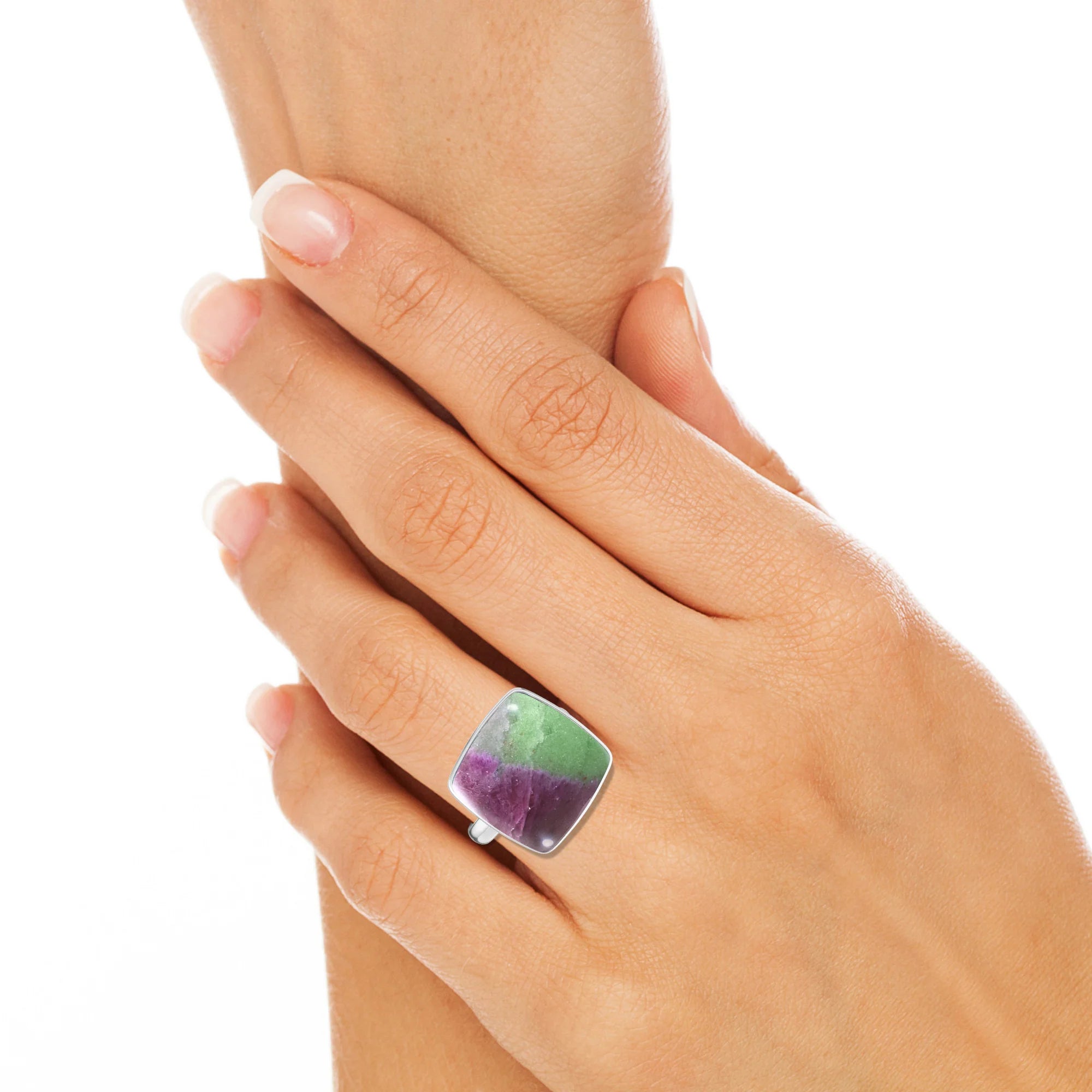 ruby-zoisite bezel-set ring