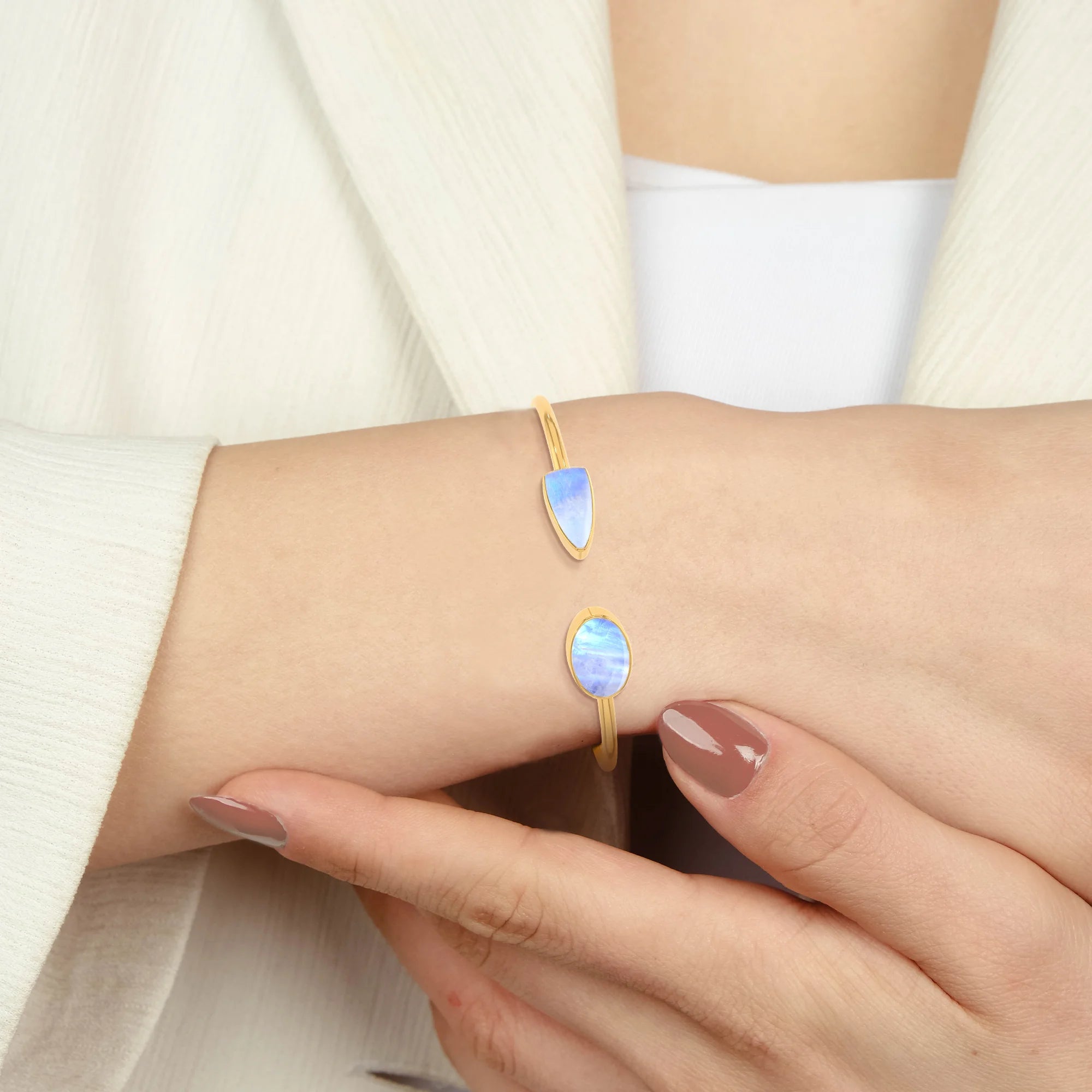 purple moonstone cab bracelet