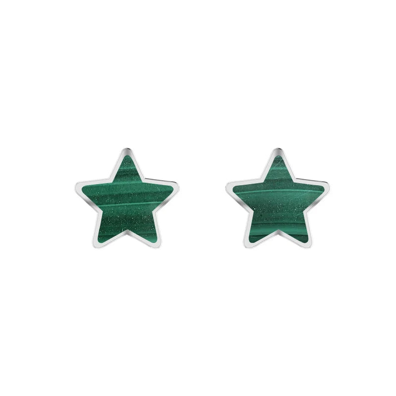malachite slice earrings