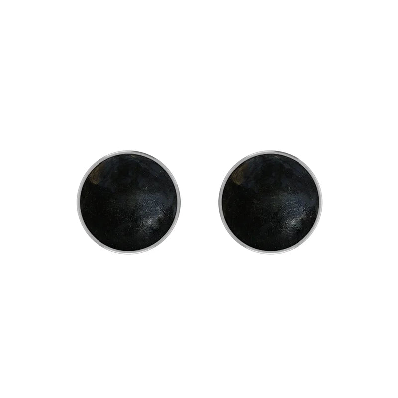 black tourmaline cab earrings