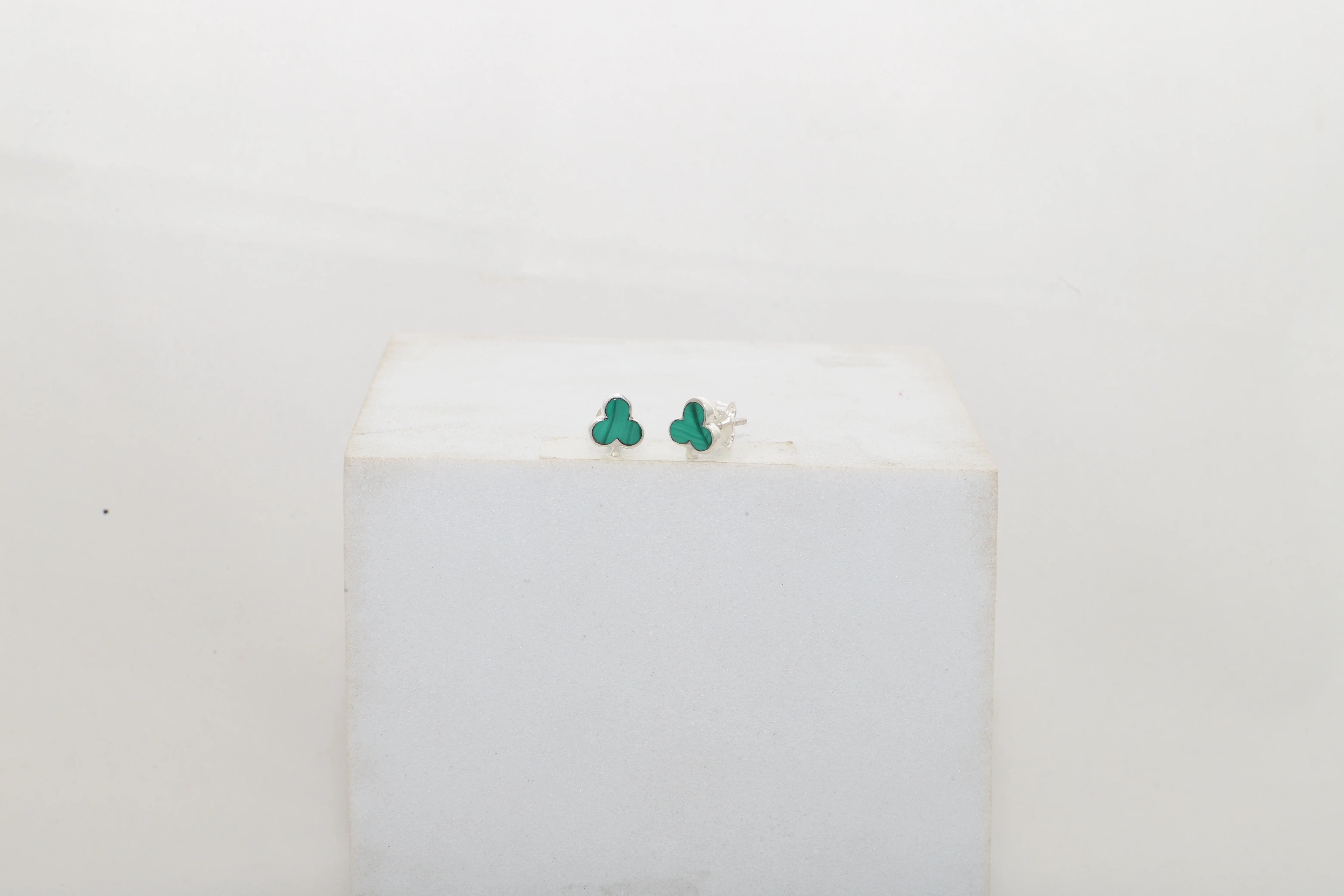 malachite slice earrings