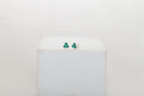 malachite slice earrings