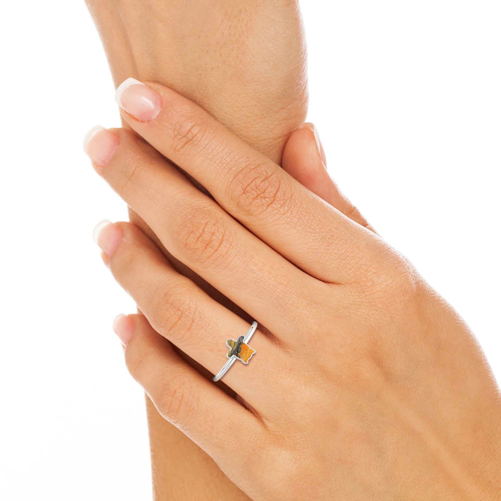 bumble bee stackable bezel-set ring