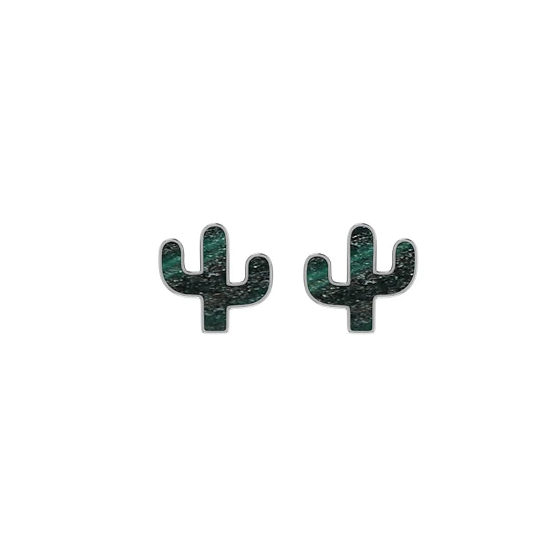 malachite slice earrings
