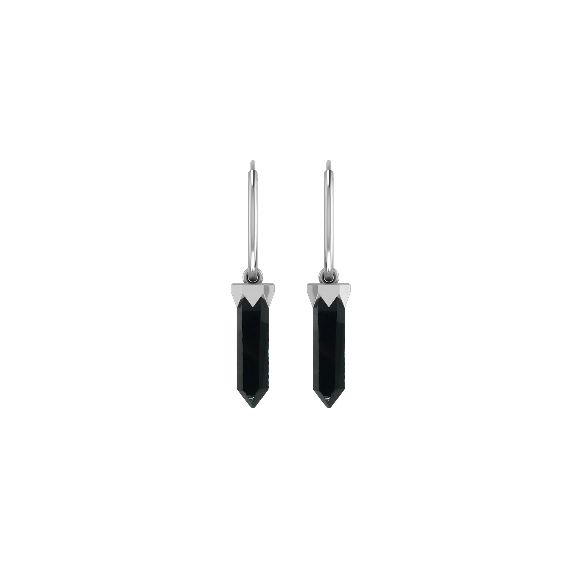 black onyx cut earrings