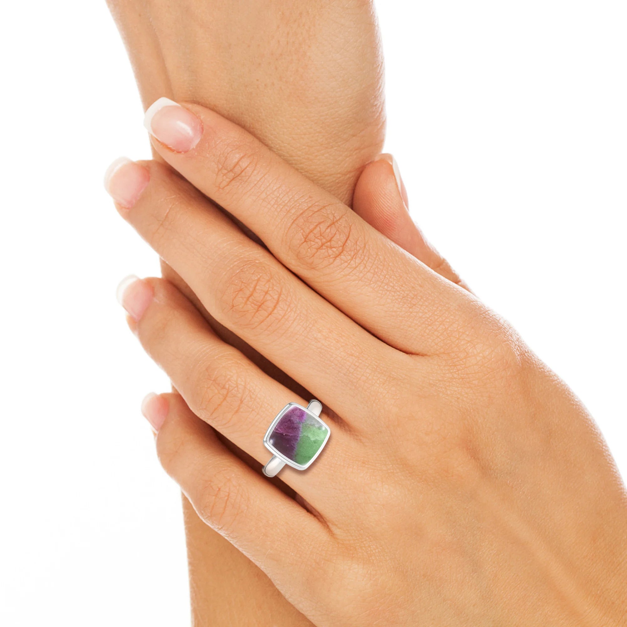 ruby-zoisite bezel-set ring