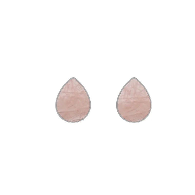 rose quartz cab earrings