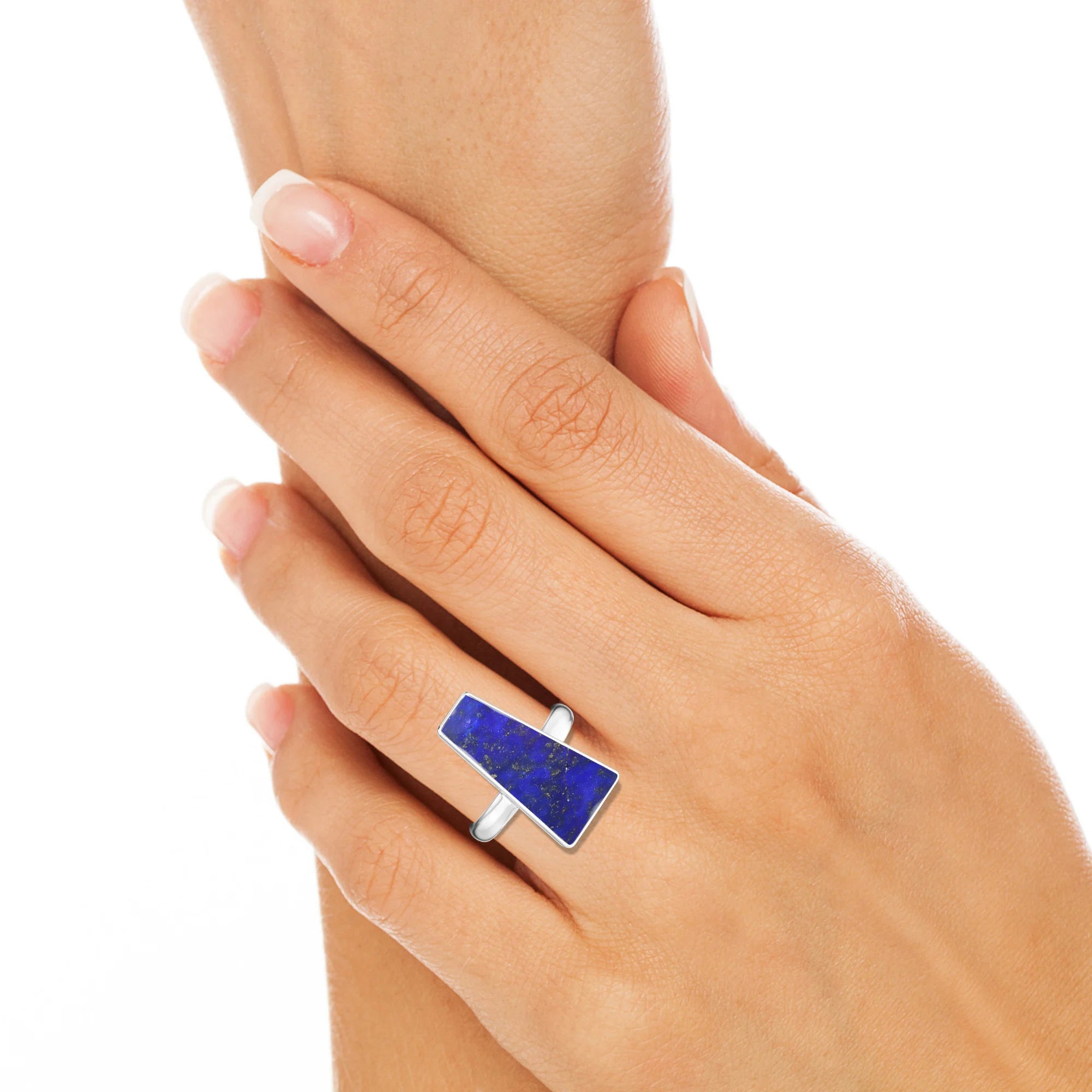 lapis-lazuli bezel-set ring