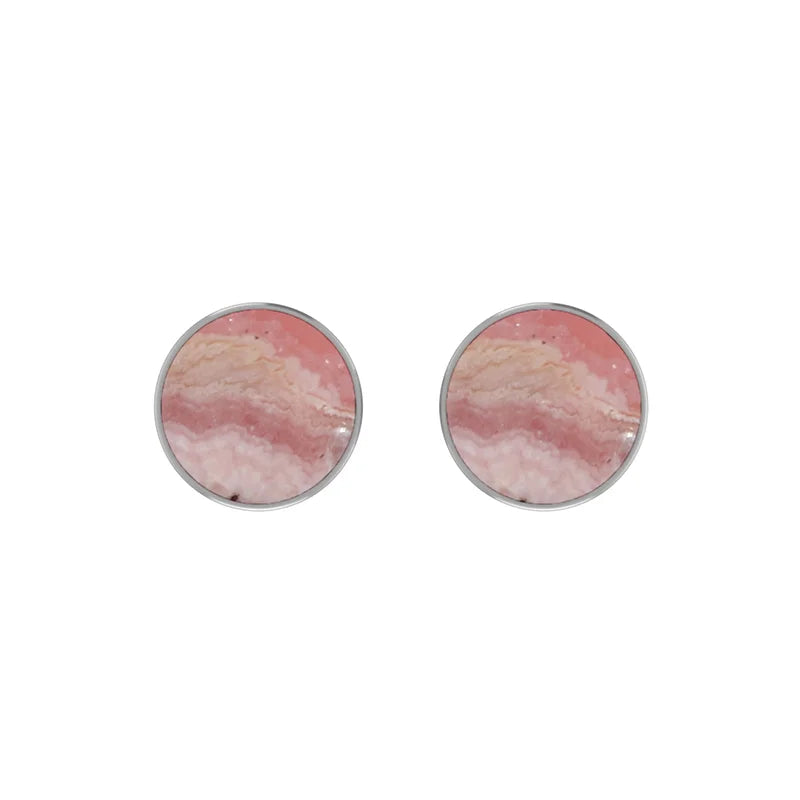rhodochrosite cab earrings