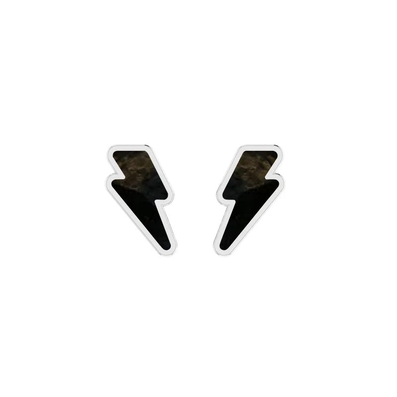black tourmaline slice earrings