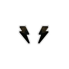 black tourmaline slice earrings