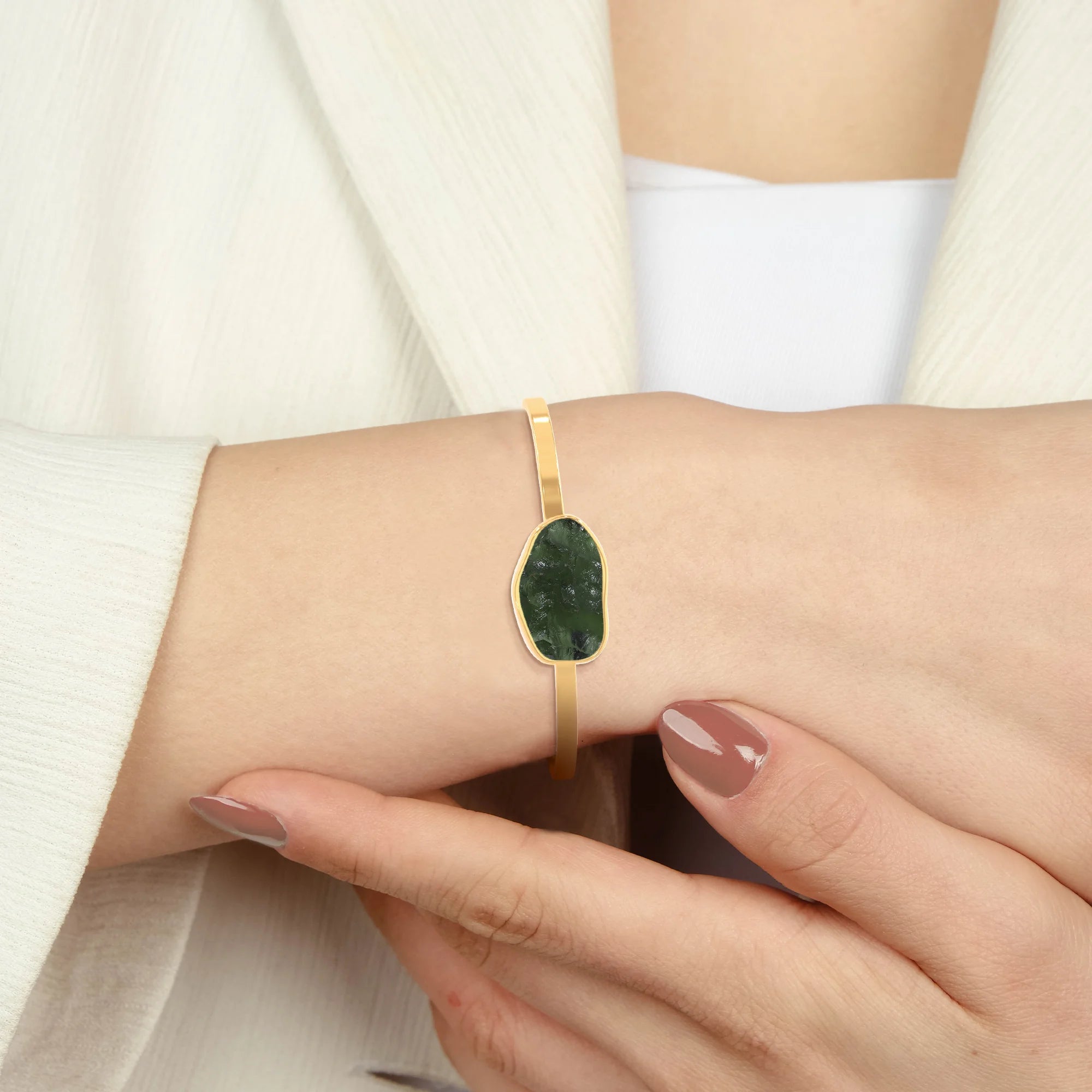 moldavite rough bracelet