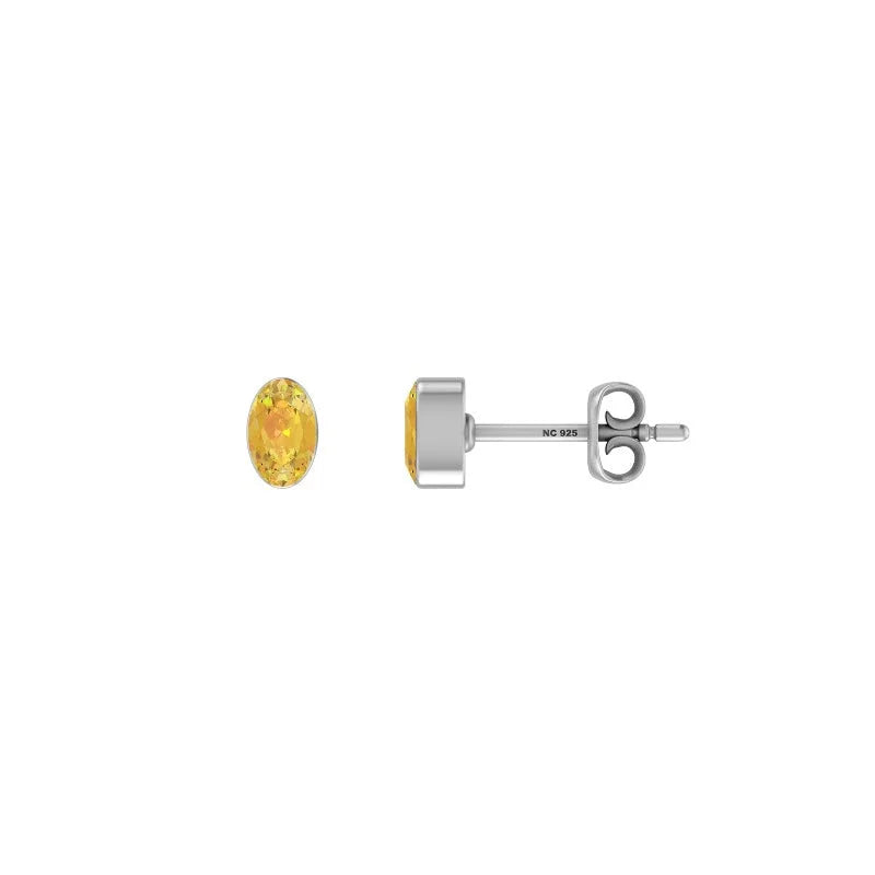 citrine cut oval earrings