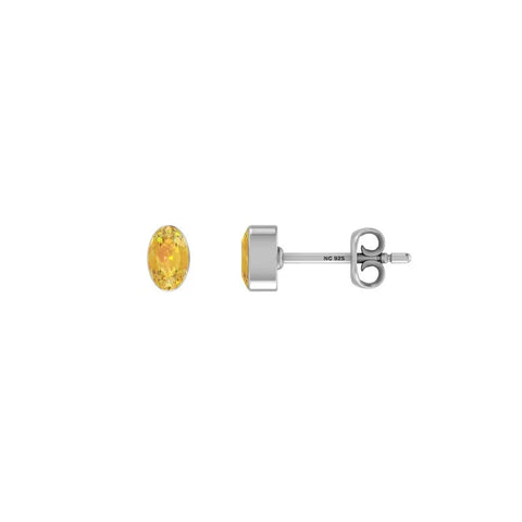 citrine cut oval earrings