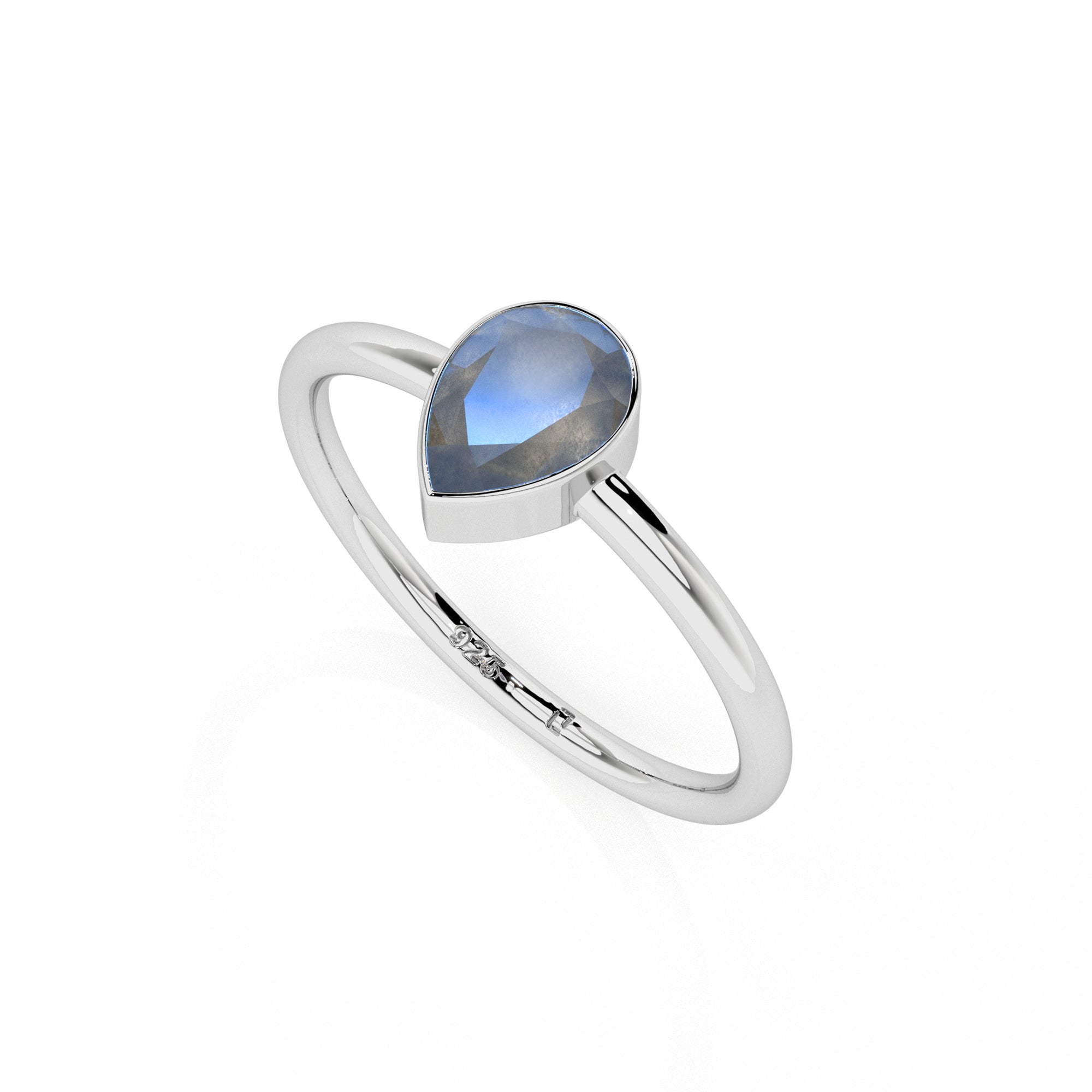 labradorite stackable bezel-set ring