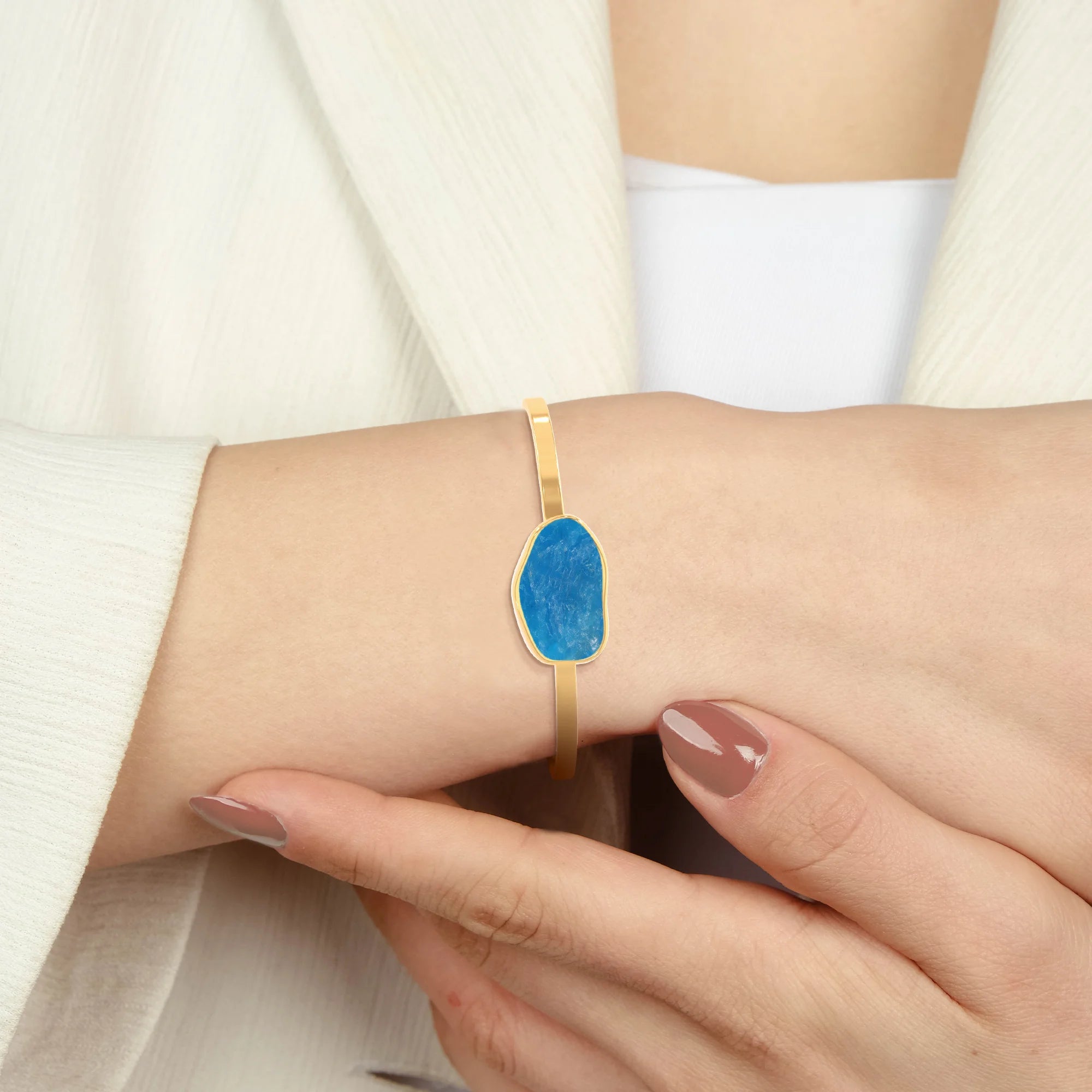 neon apatite rough bracelet