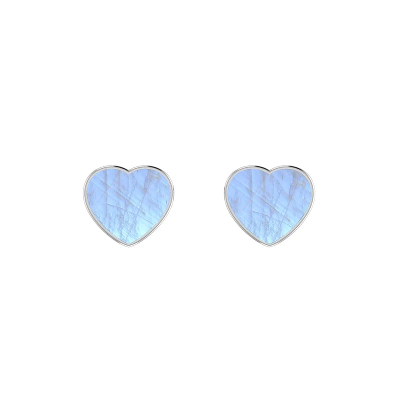 rainbow moonstone slice earrings