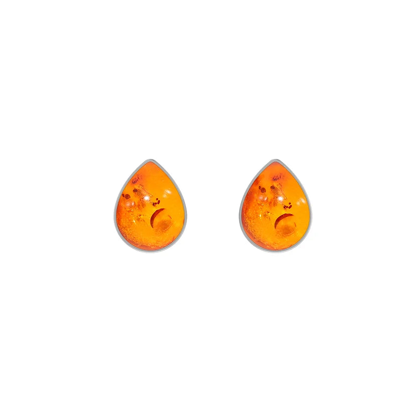 amber cab pear earrings