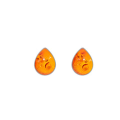amber cab pear earrings
