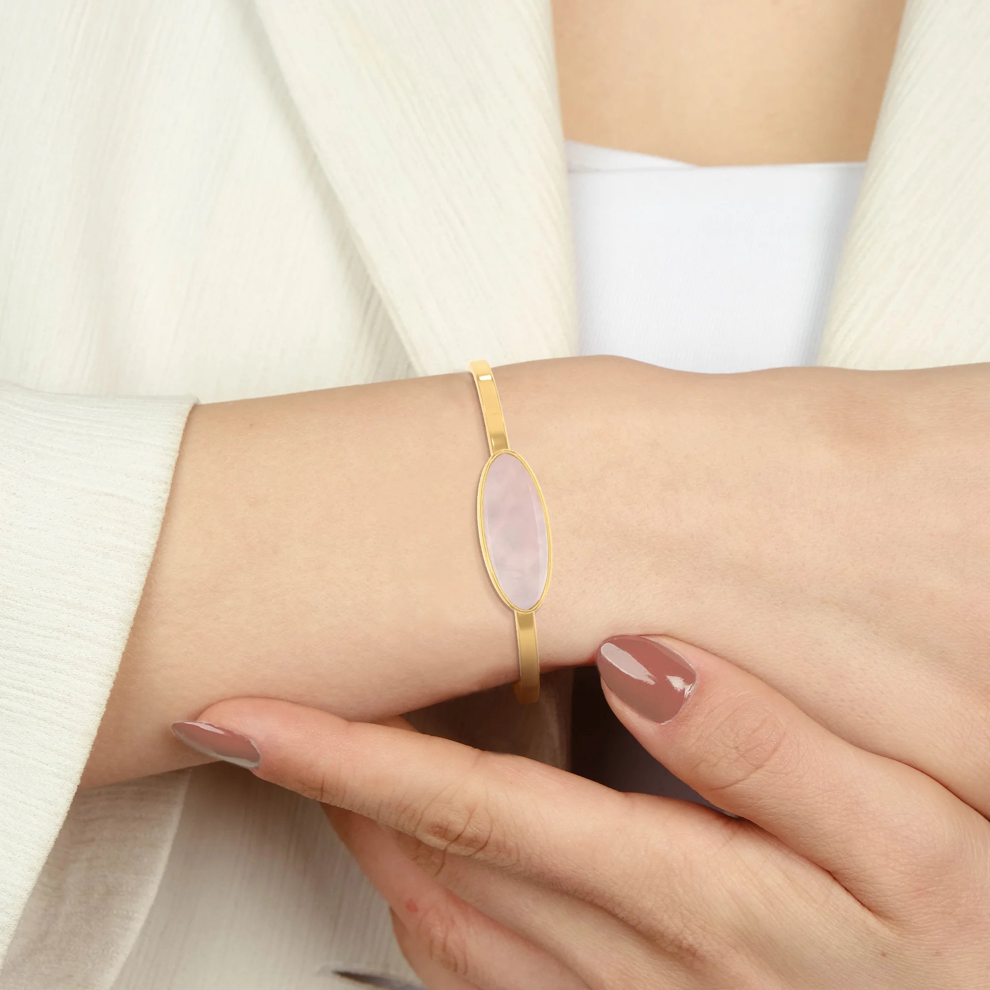 rose quartz rough bracelet