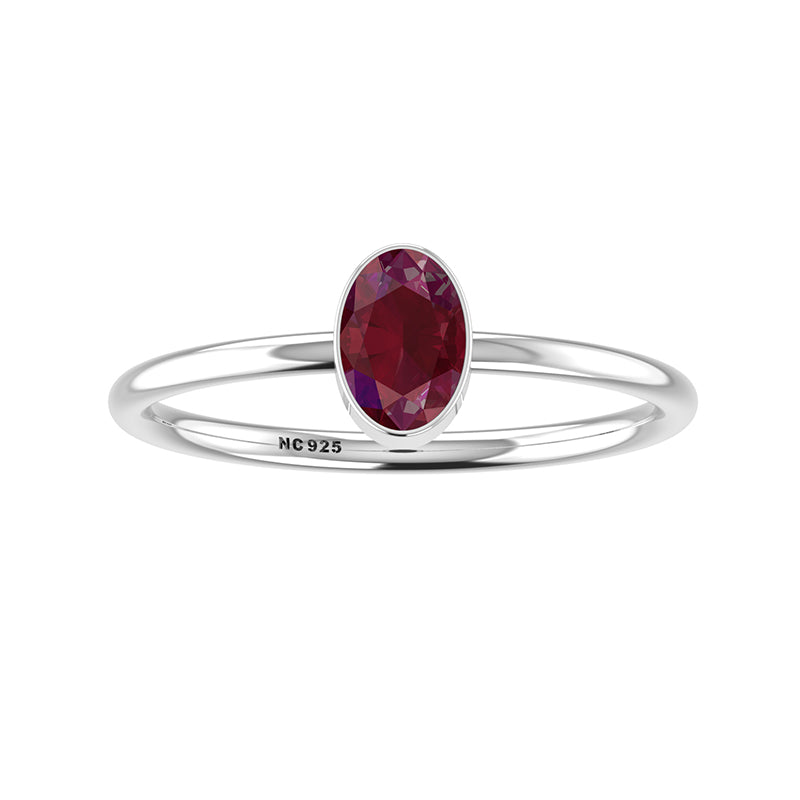 ruby stackable bezel-set ring