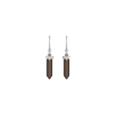smoky quartz cut earrings