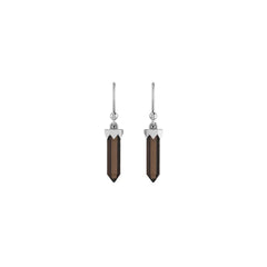 smoky quartz cut earrings