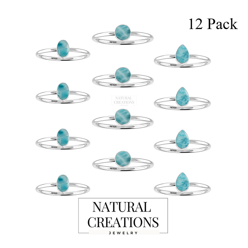 larimar stackable bezel-set ring