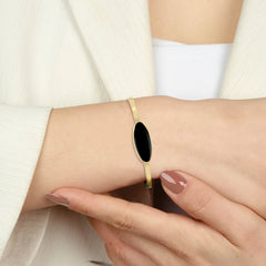 black onyx rough bracelet