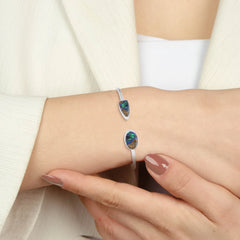 azurite malachite cab bracelet
